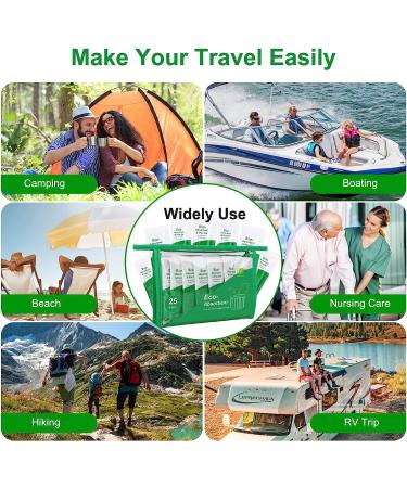 25 Pack Poo Powder for Portable Camping Toilets - Degradable Absorbent Gel for RVs, Composting, Hiking - Emergency Waste Treatment - Buy Online on GoSupps.com