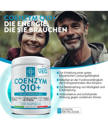 Buy +LIFE Coenzyme Q10 Ubiquinol 200mg High Dose Antioxidant & Anti-Aging Supplement | PiuLife 240 Capsules - International Shipping Available - Buy Online on GoSupps.com