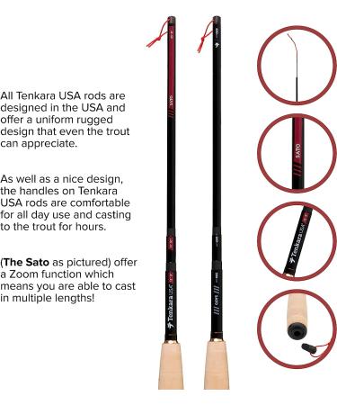 Tenkara USA SATO Fly Fishing Rod - Carbon Fiber Telescopic Rod for Large and Small Fish - Lightweight and Adjustable - 3 Multi-Lengths (10'8 / 11'10 / 12'9) - Buy Online on GoSupps.com