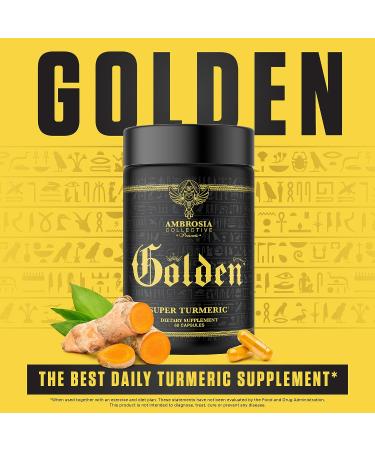 Ambrosia Golden Super Turmeric Capsules | 765mg Curcuminoids for Gut & Brain Health | Joint Support | 60 Veg Capsules - Buy Online on GoSupps.com