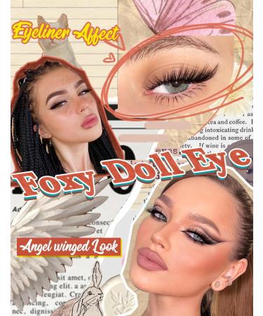JIMIRE Fox Eye False Eyelashes Faux Mink Eyeliner Effect Cat Eye Lashes Natural Look Angled Winged Fake Eyelashes Pack 7 Pairs Q - Buy Online on GoSupps.com