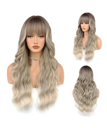 Faelbaty Long Curls Blonde Wig - Ombre Brown to Blonde for Women | Natural Curl Party & Cosplay Wig - Buy Online on GoSupps.com