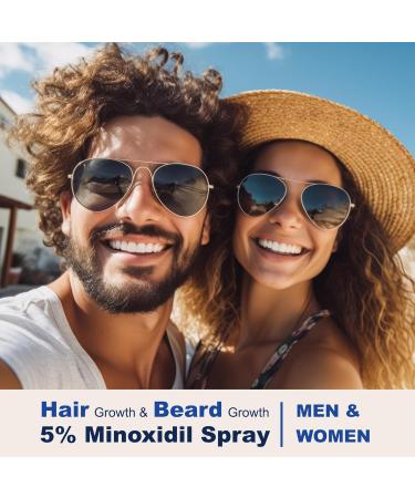 Hair & Beard Growth Serum Spray - 5% Minoxidil Hair Loss Treatment for Men & Women | Effective Hair Regrowth Solution - Buy Online on GoSupps.com