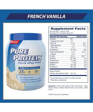 Pure Natural Whey Protein Powder - High Protein Vanilla 1.6 lbs | International Shipping Available - Buy Online on GoSupps.com