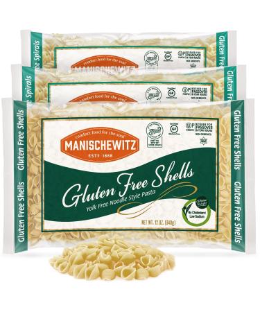Manischewitz Gluten Free Shells 12oz (3 Pack) All Natural Yolk Free Low Sodium Kosher for Passover and Year Round - Buy Online on GoSupps.com