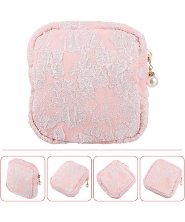 Sanitary Pad Pouch - Portable Feminine Menstruation Bag with Zipper | Menstrual Carrying & Nursing Pad Holder | Pink MakeUp Bag - Buy Online on GoSupps.com