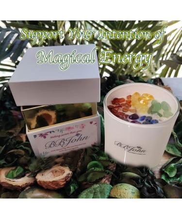 Chakra Crystal Candle - Healing Crystals & Gemstones for Manifestation Meditation & Stress Relief | Natural Soy Wax Aromatherapy - Buy Online on GoSupps.com