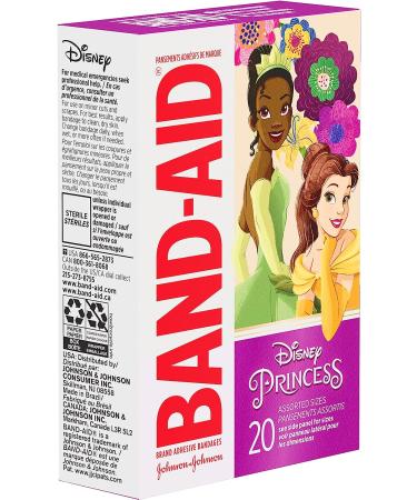 Band-Aid Brand Disney Princess Adhesive Bandages for Kids & Toddlers - 20 Count - Buy Online on GoSupps.com