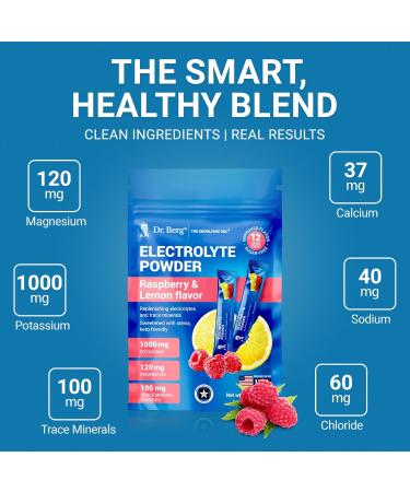Dr. Berg (Improved Flavor) Sugar-Free Electrolyte Powder Packets with 1000 mg Potassium | Hydration Packets | Keto Electrolytes for Energy Recovery & Daily Hydration | 12 Electrolyte Stick Packs - Buy Online on GoSupps.com
