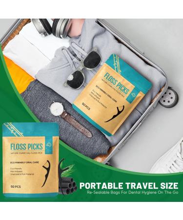 Natural Mint Vegan Dental Floss Sticks - Eco-Friendly & Sustainable Teeth Cleaning - 50 Count - Buy Online on GoSupps.com