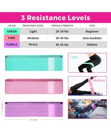 HOSLAFON Resistance Bands Set for Women - Elastic Exercise Loops for Booty Workouts, Pull Up Assistance, and Stretching Strap - Buy Online on GoSupps.com