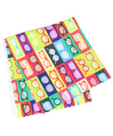 Funny microfiber cloth with colorful glasses design