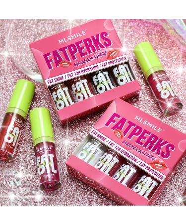 Shop 4 Colors Lip Oil - Hydrating Lip Gloss with Big Brush Head Shiny Vegan Formula Non-Sticky & Plumping Finish - Buy Online on GoSupps.com