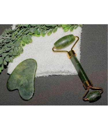 7th Gateway Jade Roller & Gua Sha Set | Luxury Hand Made Skin Care Gift for Women | Ergonomic Facial Massager - Limited Edition - Buy Online on GoSupps.com