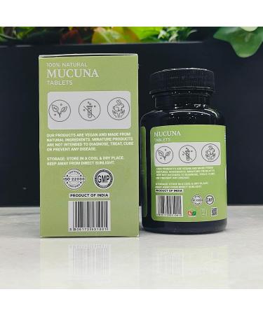 Mucuna Tablets by mi Nature| | Pure & Natural herb | Free from Chemical & Preservative| Plant Based Gluten Free |90 Tablet 45 Days Supply 1000mg - Buy Online on GoSupps.com