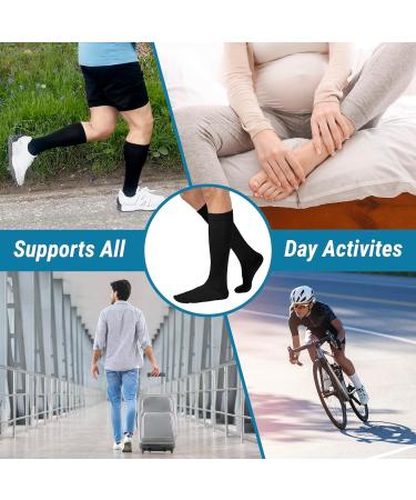 360 RELIEF - Flight Compression Socks Supports | Blood Circulation Travel Work XXL 3Pairs-Black - Buy Online on GoSupps.com