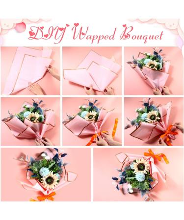Mimorou Flower Wrapping Paper - 150 Sheets, Gold Edge, Waterproof, 23.6x23.6 Inch - DIY Crafts & Gift Packaging - 15 Colors - Buy Online on GoSupps.com
