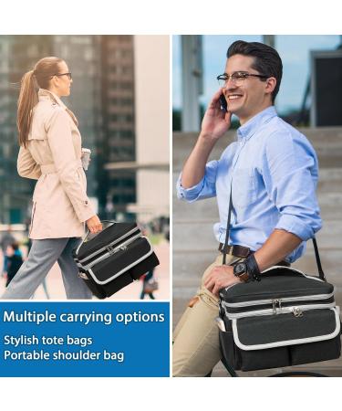 Medicine Storage Bag & Pill Bottle Organizer - Travel First Aid Kit with Shoulder Strap - Portable Black Medication Organizer - Buy Online on GoSupps.com