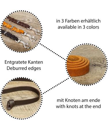 Copcopet Premium Black Dog Leash - Soft Cowhide Drag Line with Chrome Carabiner - 3m x 12mm Braided Fat Leather - Made in Germany - Buy Online on GoSupps.com