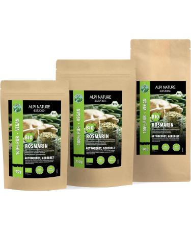 Organic dried rosemary (250g 8.8oz) from controlled organic cultivation gluten-free lactose-free laboratory-tested vegan 100% natural without additives for spice mixtures and rosemary tea 250 GR (8.8oz) - Buy Online on GoSupps.com