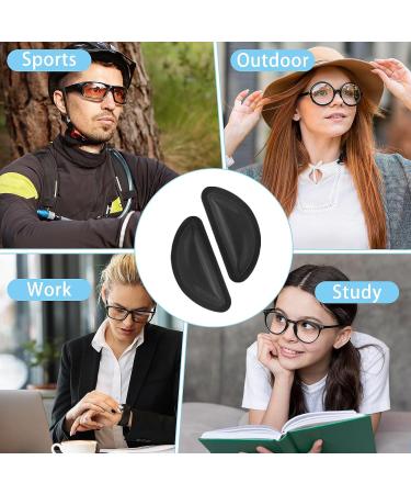Curved Silicone Glasses Nose Pads - 10 Pairs Self-Adhesive D Shape 3mm Thick for Sunglasses & Student Glasses (Black) - International Shipping Available - Buy Online on GoSupps.com
