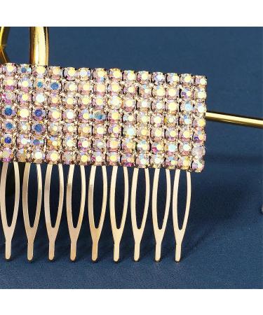 Bridal Wedding Hair Comb Bridal Hair Simple Hair Comb Performances Headdress Hair Plug Comb for Women and Girls 9x5cm Gold - Buy Online on GoSupps.com