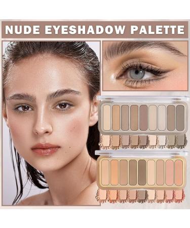 CAHIUYOA 2PCS Naked Matte Eyeshadow Palette - Neutral Nude & Smoky Eye Makeup Kit | Professional Natural Pigment Eyeshadows - Buy Online on GoSupps.com