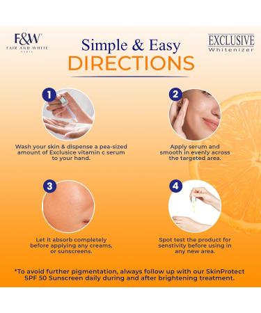 Fair & White Exclusive Vitamin C Serum 30ml Skin Brightening Serum for Radiant Skin | International Shipping - Buy Online on GoSupps.com