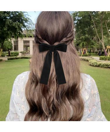GWAWG 3PCS Bowknot Hair Clips - Elegant Black Loop Clips with Satin Bows for Women & Girls | Perfect French Hair Clipping - Buy Online on GoSupps.com