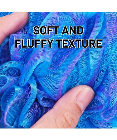 4 Pack XL Soft Nylon Loofah Bath Sponge for Exfoliating Shower Scrubber - Men and Women Beauty Bathing Accessory Set - Buy Online on GoSupps.com