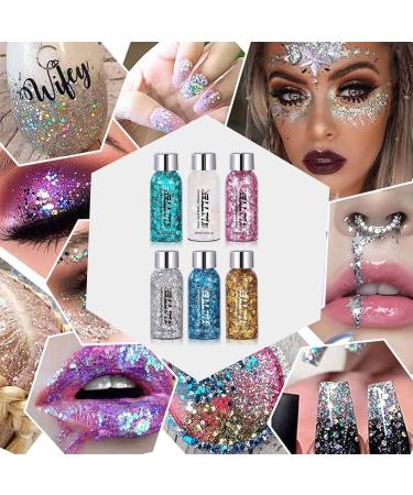  Generisch Holographic glitter gel for eyes face long-lasting shine strong adhesion for body eyes lips hair nails and body Christmas and party decoration 30 - Buy Online on GoSupps.com