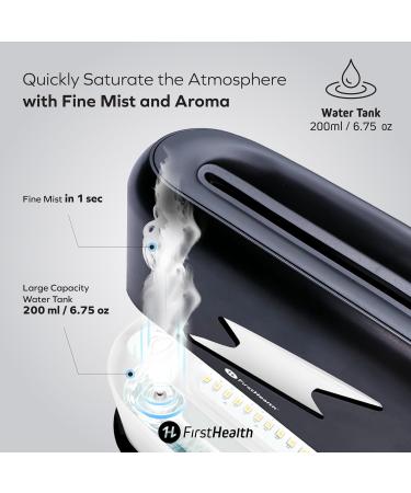 First Health Virtual Flame Diffuser - Aromatherapy & Humidifier with Timer Remote Control & 3 Lighting Modes - Ideal Essential Oil Diffuser for Home - Buy Online on GoSupps.com