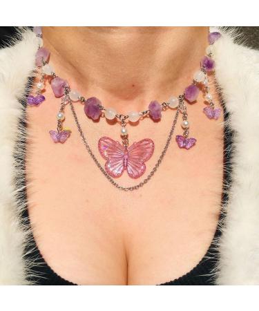 Oralgos Butterfly Choker Necklace - Bohemian Fairycore Jewelry for Women & Girls - Unique Wing Fold Punk Necklaces - Buy Online on GoSupps.com