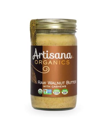 Artisana Organics Raw Walnut Butter with Cashews (14oz Jar) | No Sugar Added, Whole30 Compliant | Vegan + Paleo Friendly, Non GMO