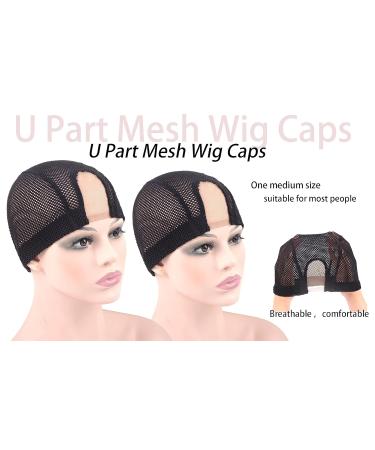 2 Pack U-Part Wig Cap 1.4 x 3 Inch - Dome Mesh Stretch for Comfortable Wig Making - International Shipping Available - Buy Online on GoSupps.com