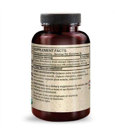 FutureBiotics Elderberry Extract 500 mg | 60 Organic Vegetarian Tablets for Immune Support - Buy Online on GoSupps.com