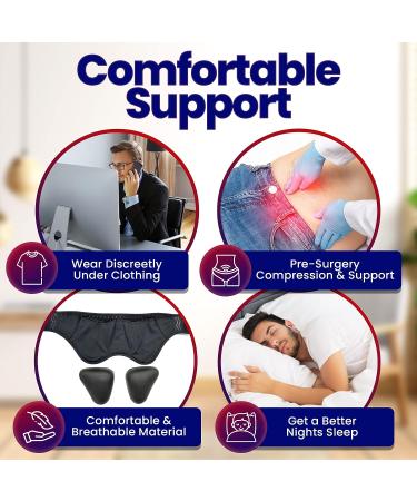 Hernia Belt for Men & Women - Inguinal Truss Brace with Compression Pads for Abdominal, Umbilical & Femoral Hernias (Medium) - Buy Online on GoSupps.com