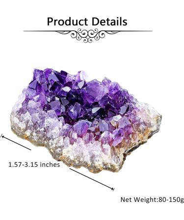 Jovivi Amethyst Clusters 0.18 lb-0.33 lb Natural Raw Geode Healing Crystals | Witchcraft Gemstone Specimen 80-150g - Buy Online on GoSupps.com