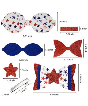 AOUXSEEM 4th of July Independence Day Hair Bow DIY Kit - 24 Sets | Pre Cut Pieces & Hair Clips Included - Buy Online on GoSupps.com