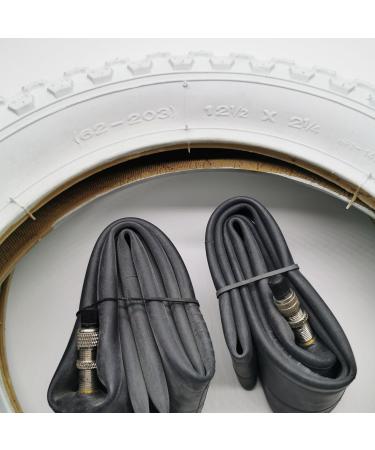 Duro 2x 12 Tires & DV Hose | 12 1/2 x 2 1/4 | 62-203 Stroller Bike Trailer | White Dunlop Flash Valve - Buy Online on GoSupps.com