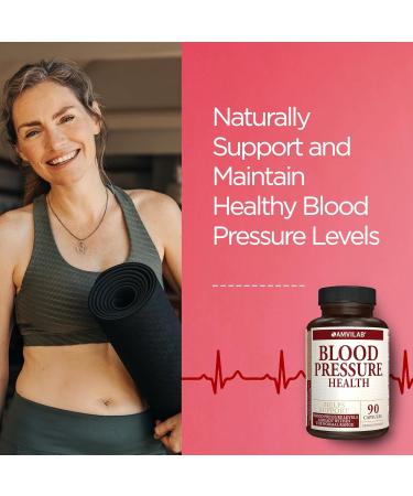 AMVILAB - Blood Pressure Health - Helps Support Blood Pressure Levels - for Healthy Heart Cholesterol & Cardio Support - Vitamins & Herbs - Non-GMO & Gluten Free - Dietary Supplement - 90 Capsules - Buy Online on GoSupps.com