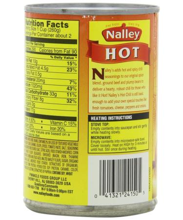 Nalley Hot Chili with Beans 14oz Cans (Pack of 8) - Buy Online Now - Buy Online on GoSupps.com