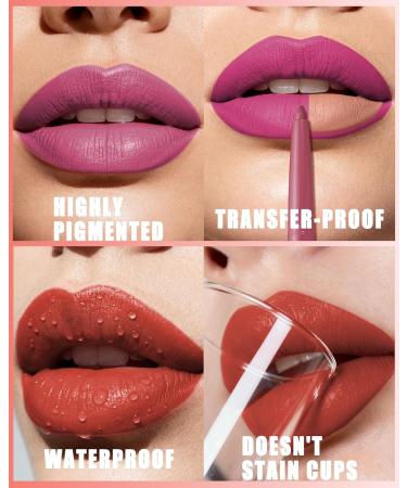  LYSdefeu 11 Pcs Matte Lipstick and Lip Liners Set Long Lasting Waterproof High Pigmentation Non-sticky Cream Texture Matte Velvet Lip Gloss Gift for Women - Buy Online on GoSupps.com