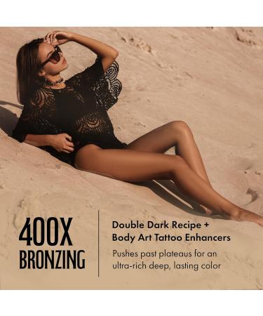 Brown Sugar Dipped in Dark Tanning Lotion Double Dark 400X Bronzer with Hyaluronic Acid Collagen & Tattoo Enhancers 13.5 Fl Oz - Buy Online on GoSupps.com