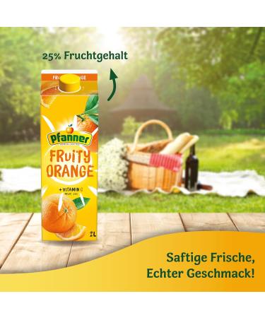 Pfanner Fruity Orange Drink - 2L | Sweet & Sour Orange Refreshment | 25% Juice Content | International Shipping Available - Buy Online on GoSupps.com
