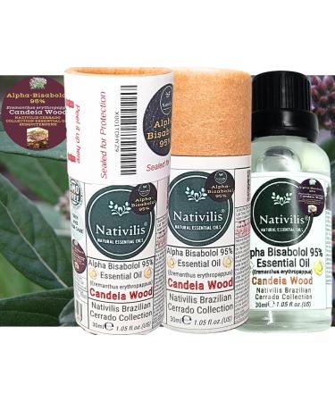 Nativilis Candeia Essential Oil Natural Alpha Bisabolol 95% (Eremanthus erythropappus) Vegan - Antibacterial Anti-inflammatory - Skin-Smoothing - Nociceptive Properties Copaiba - Buy Online on GoSupps.com