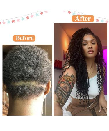 24 Inch 8 Packs Goddess Locs Crochet Hair - Natural Looking Bohemian River Goddess Faux Locs for Black Women (1B) - Trendy & Edgy Style - Buy Online on GoSupps.com