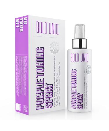 BOLD UNIQ Blonde Toner Spray. Purple Leave In Toning Hair Treatment to Remove Brassy Surface Tones in Blonde  Platinum & Gray/Silver Hair. Paraben & Sulfate Free-PETA Approved Cruelty-free.