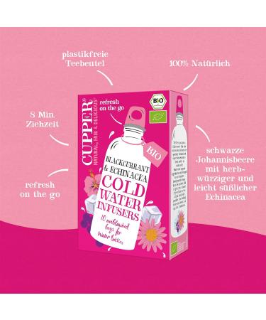 Cupper Bio Cold Water Infuser Box | Glass Bottle for Cold Brew Tea | 30 Unbound Tea Bags | Perfect Gift for Outdoor & Office | 500ml - Buy Online on GoSupps.com