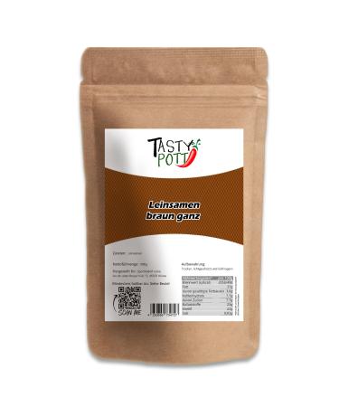 Jeske Sports Supplies Tasty Pott Organic linseed brown for baking and cooking vegan food lines muesli topping porridge wholegrain linseed in bag 1000 g